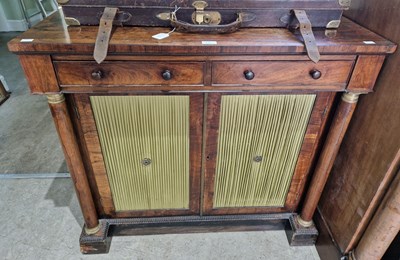 Lot 636 - A Regency rosewood side cabinet, two short...