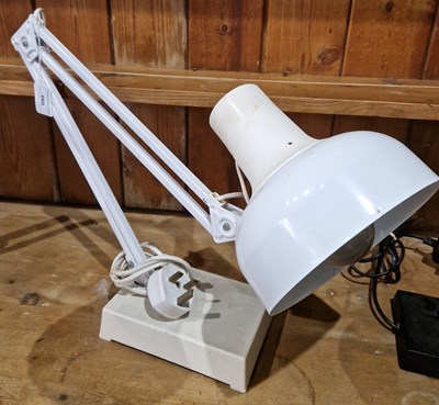 Lot 660 - A vintage white Anglepoise style lamp.