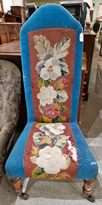 Lot 686 - A Victorian prie-dieu type chair with...