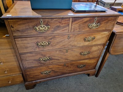 Lot 689 - A 19th century mahogany chest of two short...