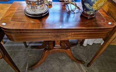 Lot 693 - A George III mahogany and boxwood inlaid...