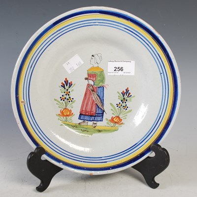 Lot 256 - A late 19th century French pottery plate...