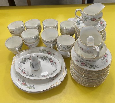 Lot 446A - A Paragon Bridal Rose pattern part tea set.