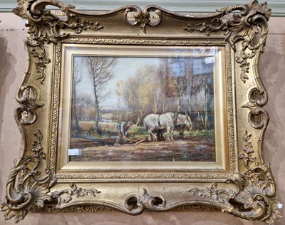 Lot 531 - Henry Morley (1868-1937) Autumn Ploughing...