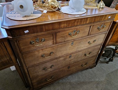 Lot 697 - A George III mahogany chest of three short...