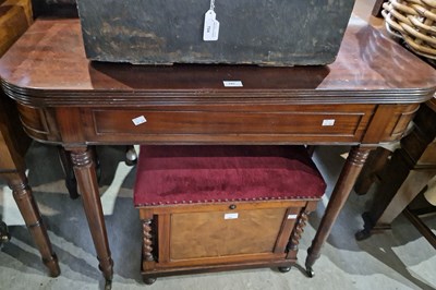 Lot 702 - A 19th century mahogany fold-over tea table...