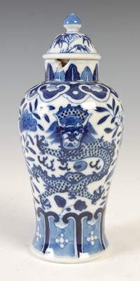 Lot 555 - A Chinese porcelain blue and white jar and...