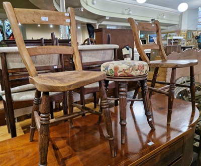 Lot 730 - A 20th century mahogany adjustable piano stool...