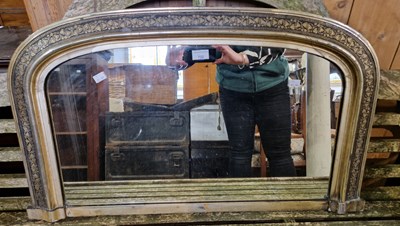 Lot 732 - A 20th century gilt overmantle mirror with...