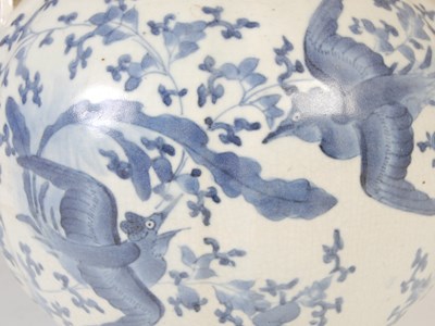 Lot 559 - A Chinese blue and white porcelain tea kettle...