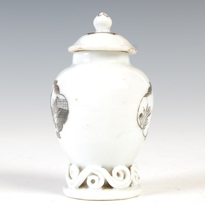 Lot 560 - A Chinese porcelain miniature tea canister and...