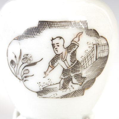 Lot 560 - A Chinese porcelain miniature tea canister and...