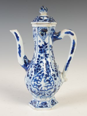 Lot 563 - A Chinese porcelain blue and white hexagonal...