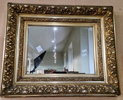 Lot 625 - A gilt framed rectangular wall mirror, overall...