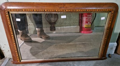 Lot 631B - A Victorian walnut and parquetry overmantle...