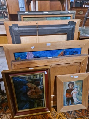 Lot 839A - A group of decorative framed paintings to...