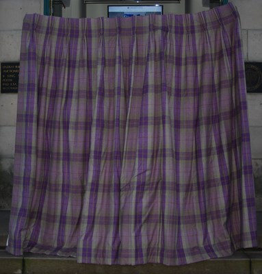 Lot 843 - A pair of Anta Cawdor fabric curtains, the top...