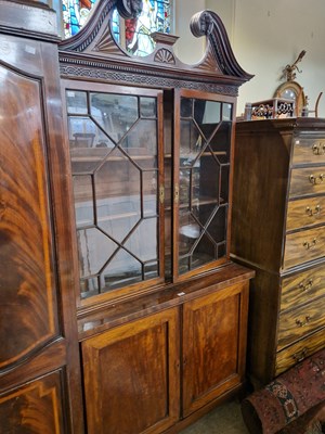 Lot 848 - A 19th century mahogany two-part bookcase, the...