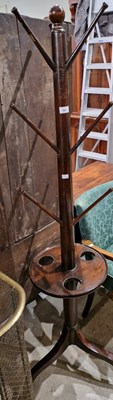 Lot 764 - A 19th century mahogany hat/ stick stand with...