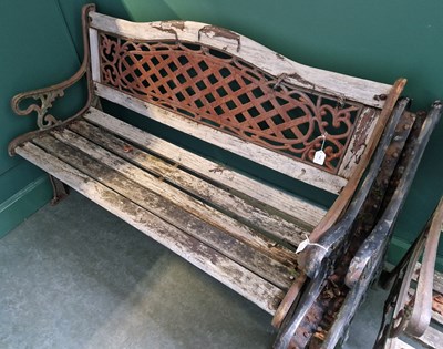 Lot 766 - A 20th century cast iron garden bench, the...