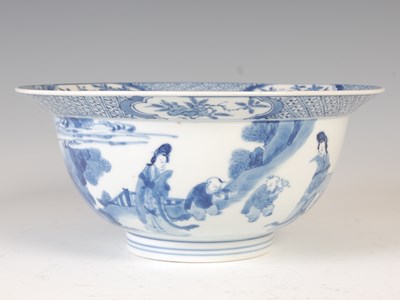 Lot 571 - A Chinese porcelain blue and white bowl, Qing...