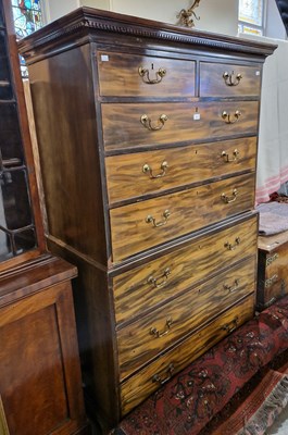 Lot 850 - A George III style mahogany chest on chest,...