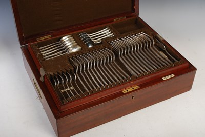 Lot 172 - Mappin & Webb, a mahogany cased silver canteen...