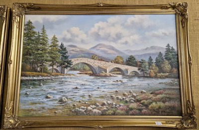 Lot 556B - W. Reeves (20th century) The Bridge of Dee oil...