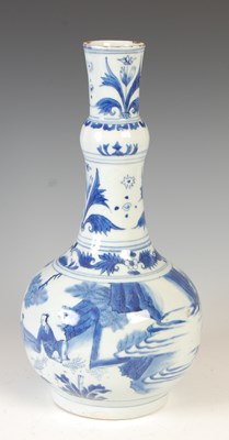Lot 574 - A Chinese porcelain blue and white bottle vase,...