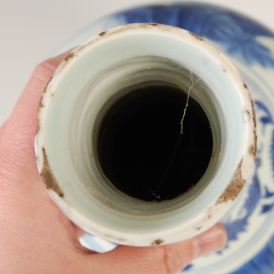 Lot 574 - A Chinese porcelain blue and white bottle vase,...