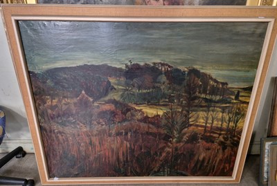 Lot 545 - Gordon Campbell (fl.1974), Autumnal landscape,...