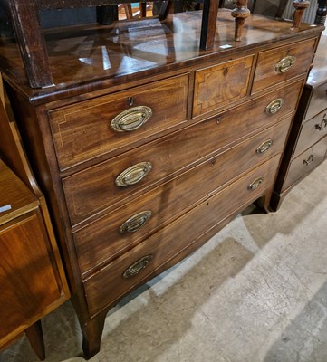 Lot 814 - A George III mahogany and boxwood inlaid chest...