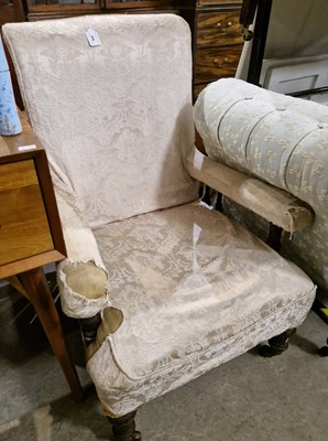 Lot 828 - A late 19th century open armchair with brass...