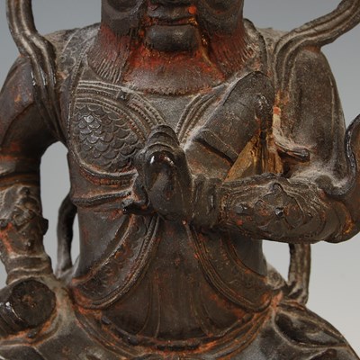 Lot 582 - A Chinese bronze figure of Wudi, modelled...