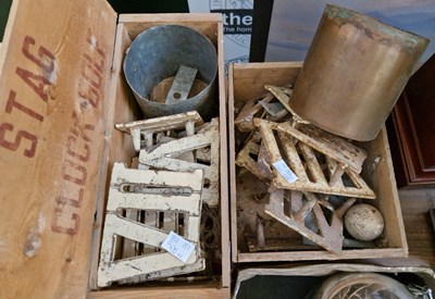 Lot 251 - Two vintage wooden storage boxes, one marked...