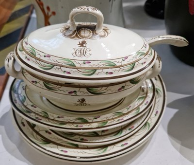 Lot 295 - A 19th century Wedgwood creamware part dinner...