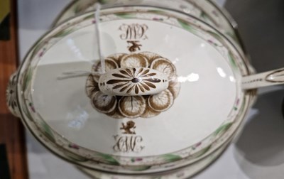 Lot 295 - A 19th century Wedgwood creamware part dinner...