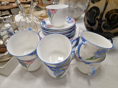 Lot 337 - A Shelley part teaset, the underside with...