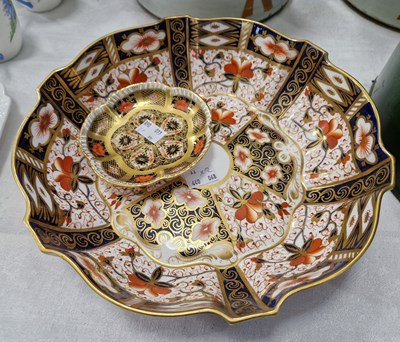 Lot 330 - A Royal Crown Derby shaped circular bowl,...