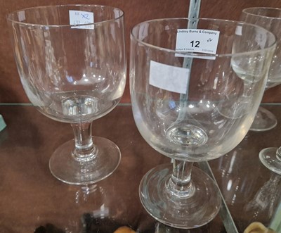 Lot 12 - A pair of 19th century clear glass goblets,...