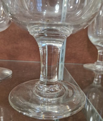 Lot 12 - A pair of 19th century clear glass goblets,...