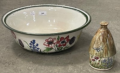 Lot 340 - An early 20th century hand-painted basin by...