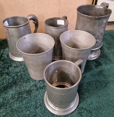 Lot 351 - A collection of antique pewter ware to include...