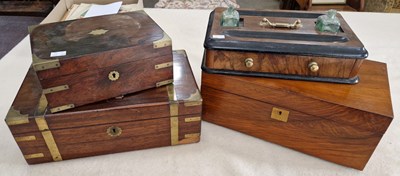 Lot 356 - A late 19th century walnut and ebonised desk...