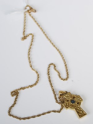 Lot 67 - An 18ct gold Iona Cross pendant centred with...