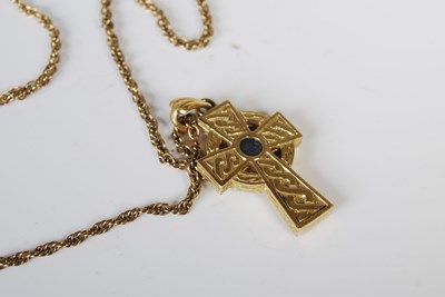 Lot 67 - An 18ct gold Iona Cross pendant centred with...