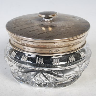 Lot 107 - A Birmingham silver mounted Art Deco cut glass...