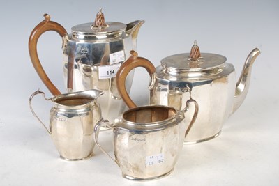 Lot 114 - An early 20th century four-piece silver teaset,...