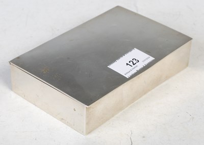 Lot 123 - A Birmingham silver rectangular cigarette box,...