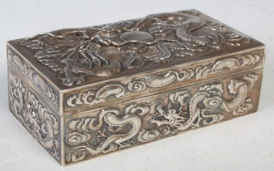 Lot 126 - A Chinese silver rectangular box and hinged...